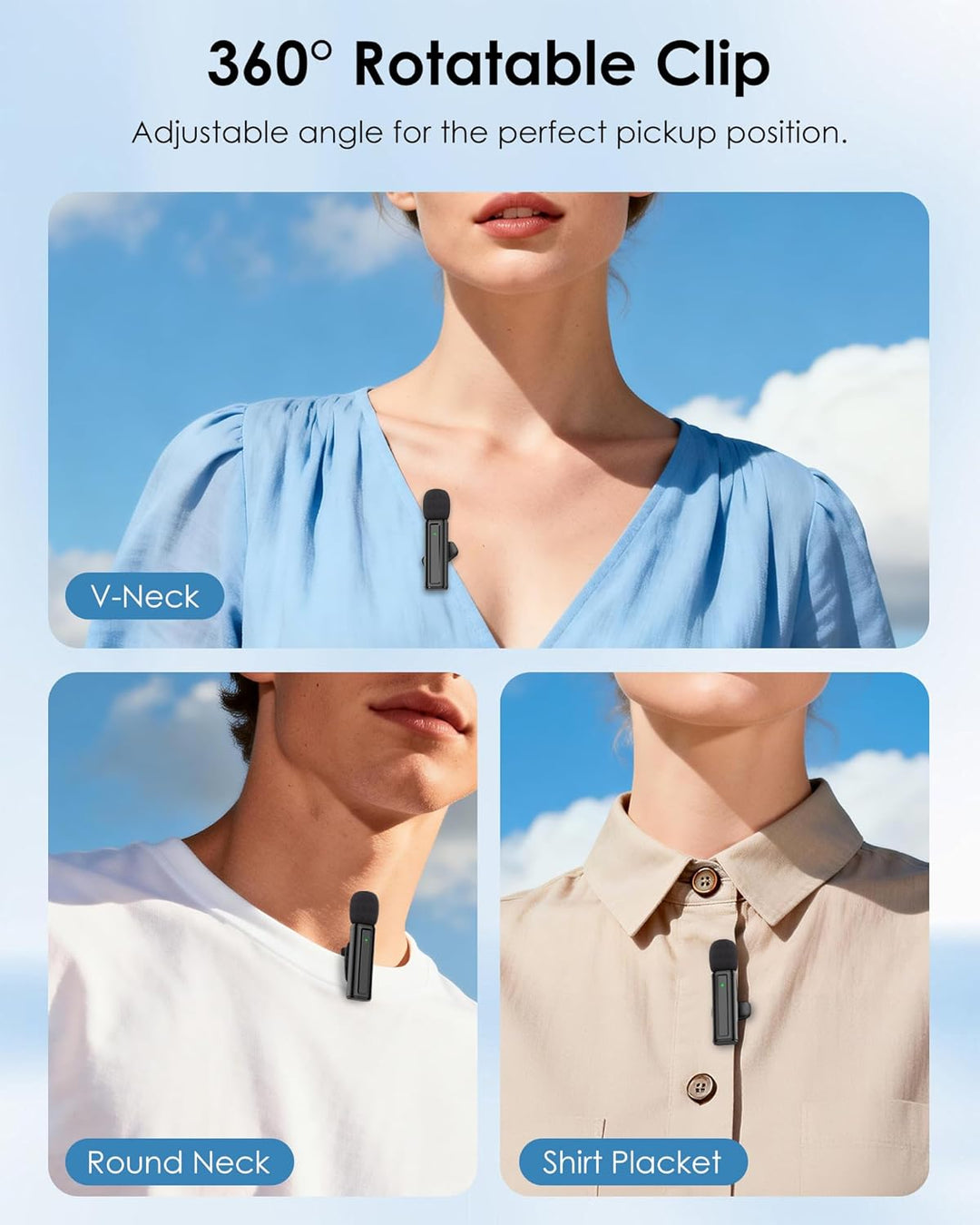 Mini micrófono inalámbrico para iPhone, Android, cámara, PC, micróf...