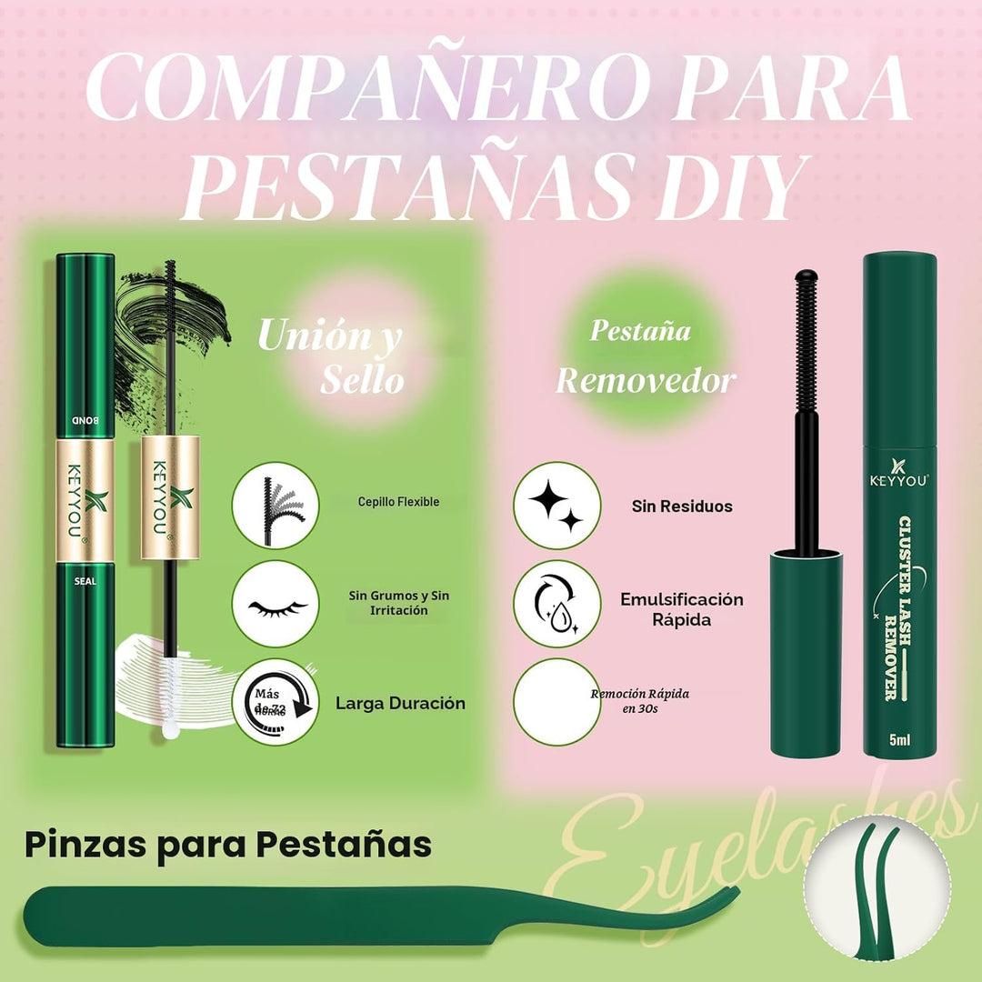 Kit de racimos de pestañas falsas KEYYOU Aurora, kit de extensión d...