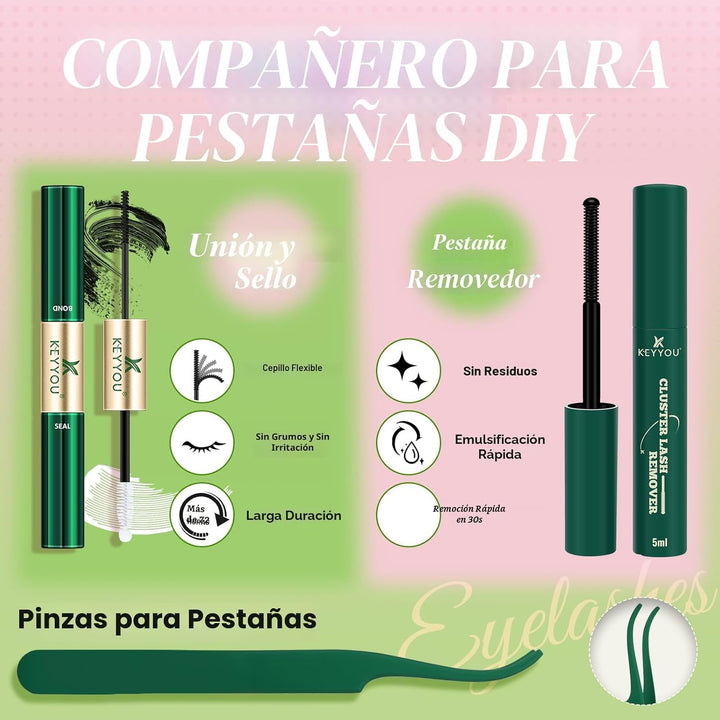 Kit de racimos de pestañas falsas KEYYOU Aurora, kit de extensión d...