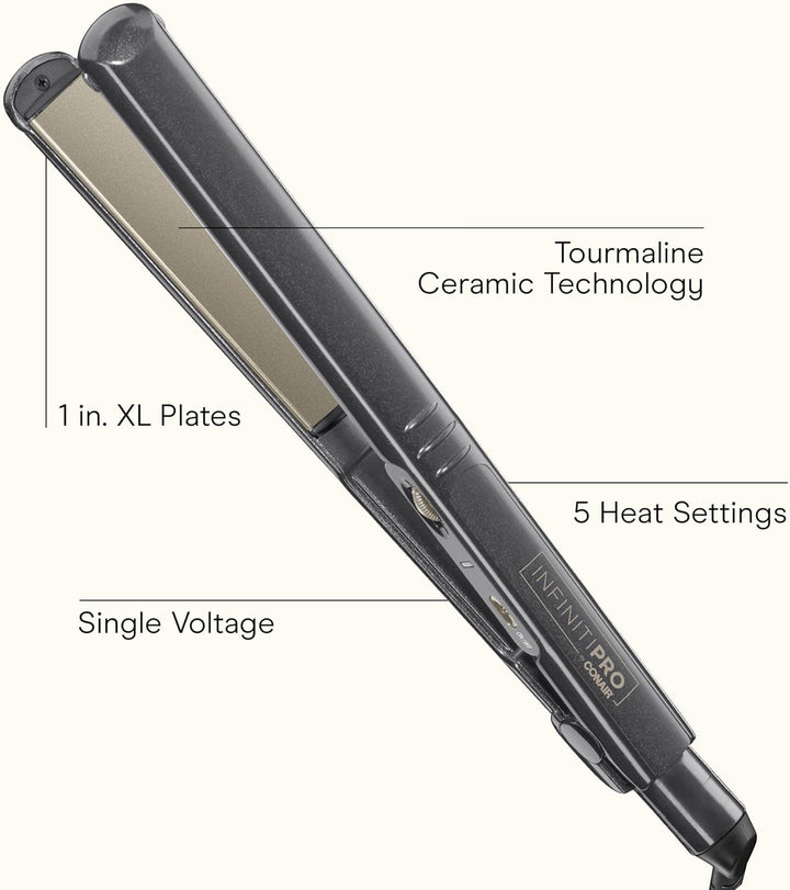 INFINITIPRO BY CONAIR Plancha plana de cerámica turmalina, 1 pulgad...