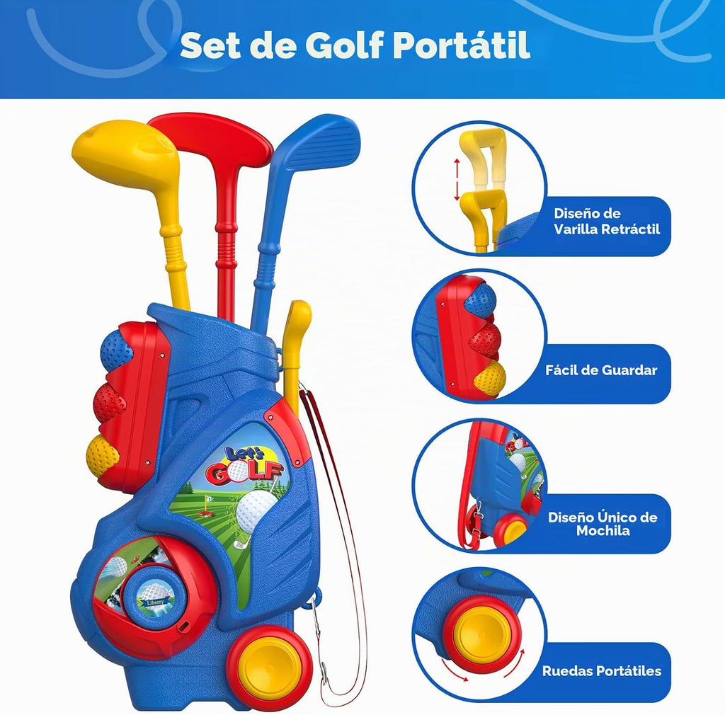 Liberry Juego de Palos de Golf para Niños Pequeños, Juguete para Niños y Niñas de 1 2 3 4 Años, Azul