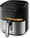 Mondial Air Fryer Digital 5.3 litros (5.3QT) - Freidora eléctrica con pantalla y acabado de acero inoxidable - 1800W - Negro