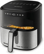 Mondial Air Fryer Digital 5.3 litros (5.3QT) - Freidora eléctrica con pantalla y acabado de acero inoxidable - 1800W - Negro
