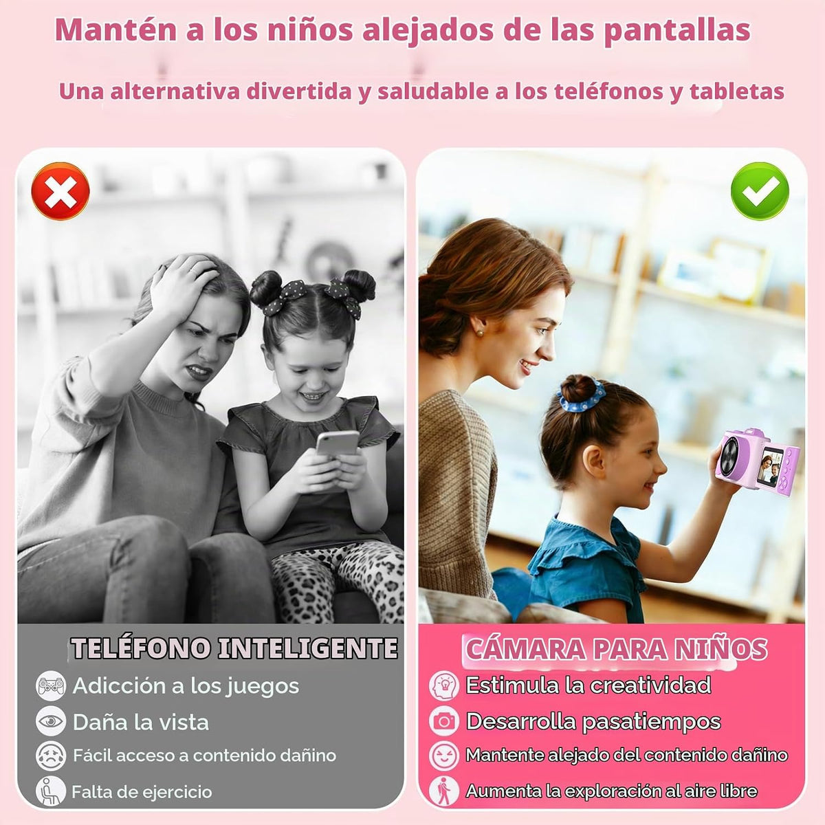 Cámara para niños, regalos de cumpleaños para niñas de 3 a 10 años