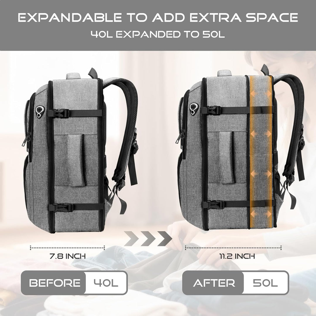 Fxcelets Mochila de viaje, aprobada por aerolíneas, mochila de tran...