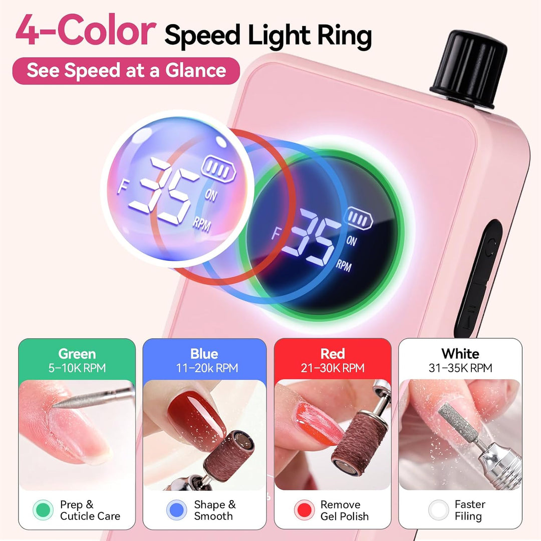 Makartt Pulidor de uñas recargable \u2013 Lima de uñas eléctrica de...