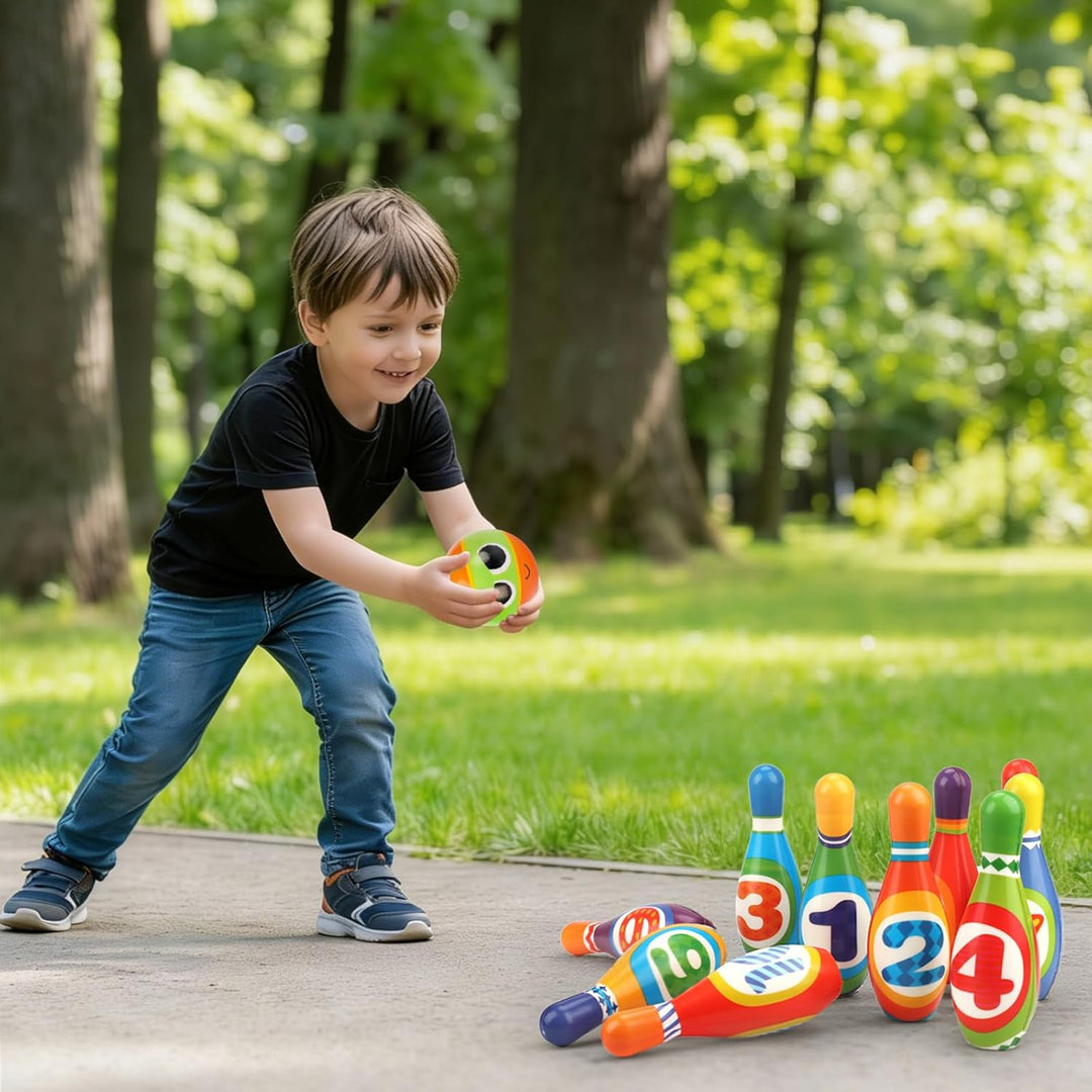 Juego de bolos para niños AugToy 2-5 años, juego de bolos de interi...