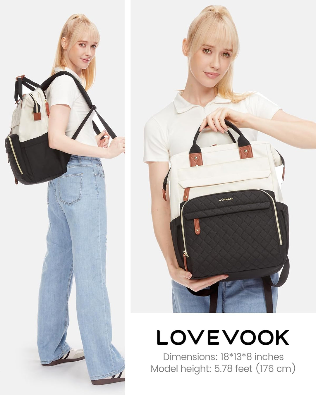 LOVEVOOK - Mochila para laptop de mujer, 17.3'' impermeable...