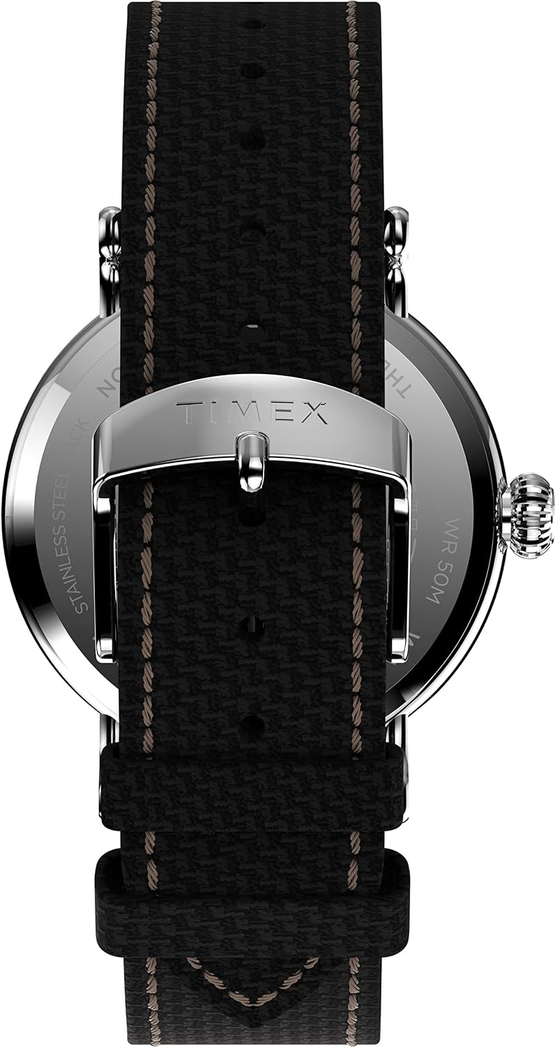 Reloj analógico para hombre Timex Standard de 3 agujas 40 mm | Luz INDIGLO y agujas luminiscentes | Correa ajustable y resistente | Resistencia al agua 50M