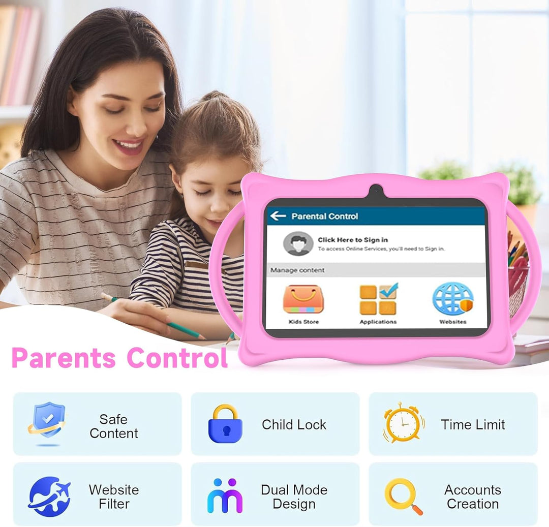BYANDBY Tablet 2025 para niños, tablet Android 14 de 7 pulgadas par...