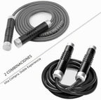 Redify Cuerda de saltar con peso para entrenamiento físico (1 libra), rodamiento de bolas sin enredos, cuerda de saltar de velocidad rápida para boxeo MMA, pérdida de peso, mango de aluminio, longitud