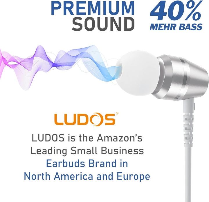 LUDOS OMNITONE Auriculares con cable in-ear, 5 años de garantía, au...