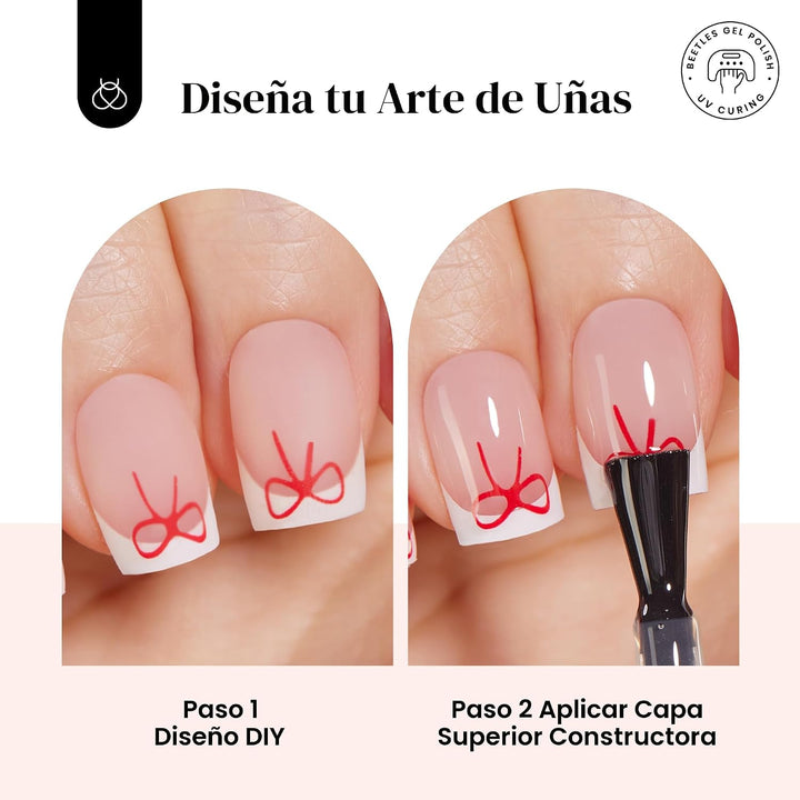 Beetles - Kit de uñas a presión con punta francesa cuadrada corta |...