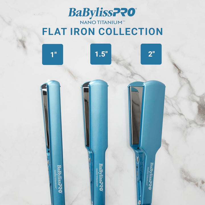 BabylissPRO Nano Titanium Ultra-Thin Hair Straightener, Professiona...
