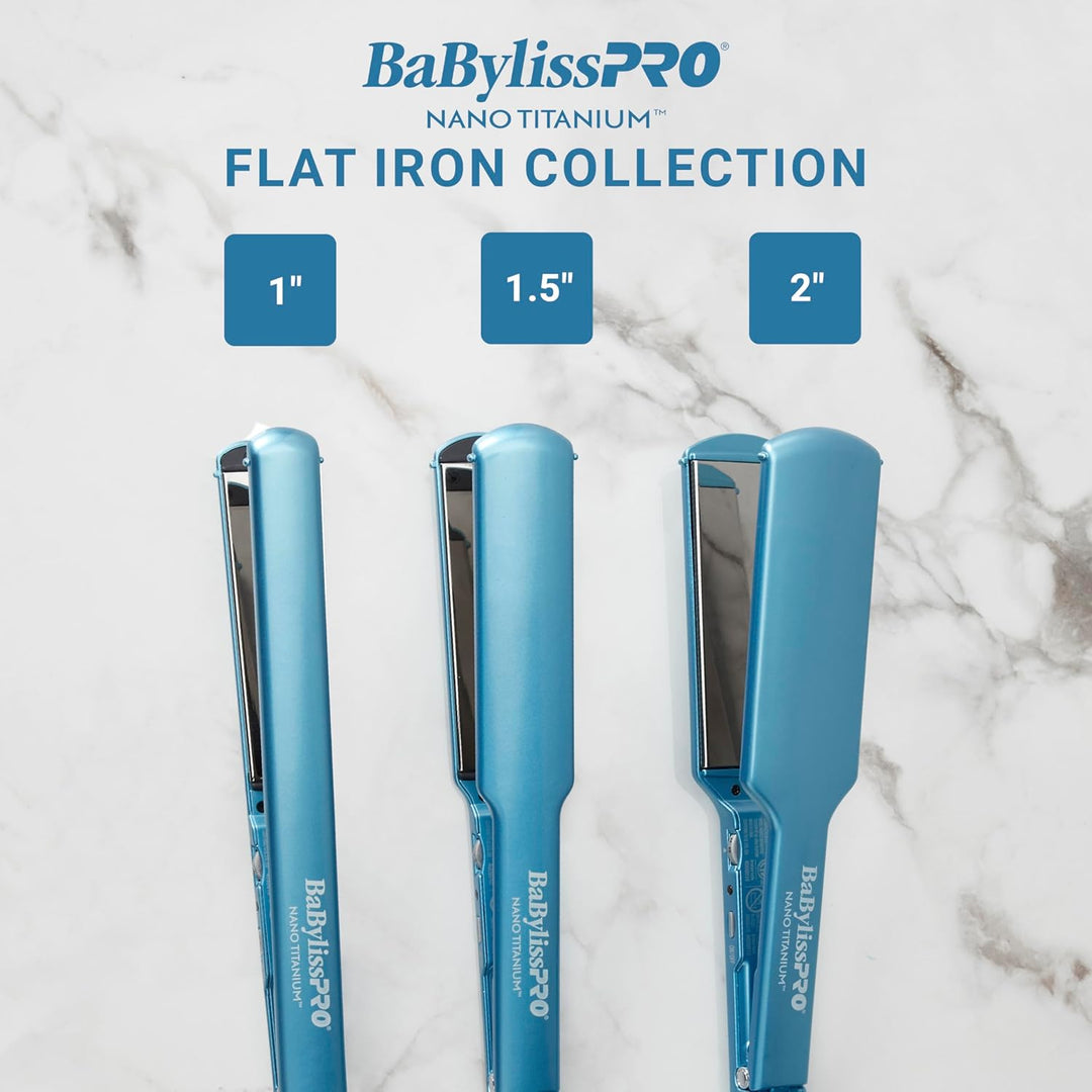 BabylissPRO Nano Titanium Ultra-Thin Hair Straightener, Professiona...