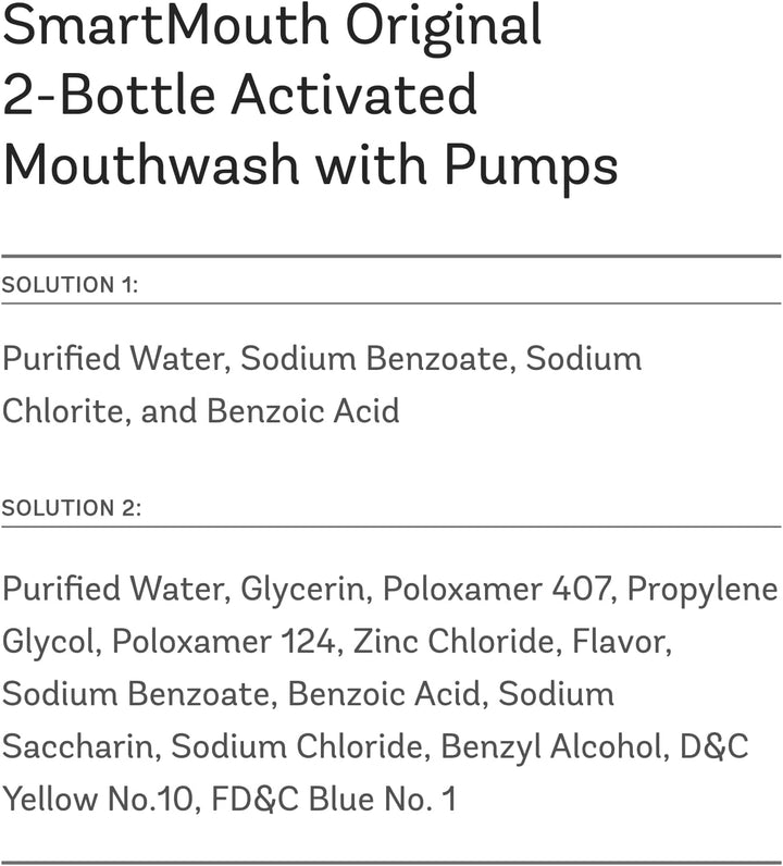 SmartMouth Enjuague bucal original activado con zinc de 2 botellas...