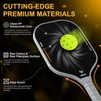 Set de 2/4 Paletas de Pickleball, Aprobado por USAPA, Superficie de Fibra de Carbono - Completo de Pickleball, Núcleo de 14mm PP Honeycomb de Palas Ligeras de Pickleball - Adecuado para Entrenamiento y Juego para Principiantes (Azul)