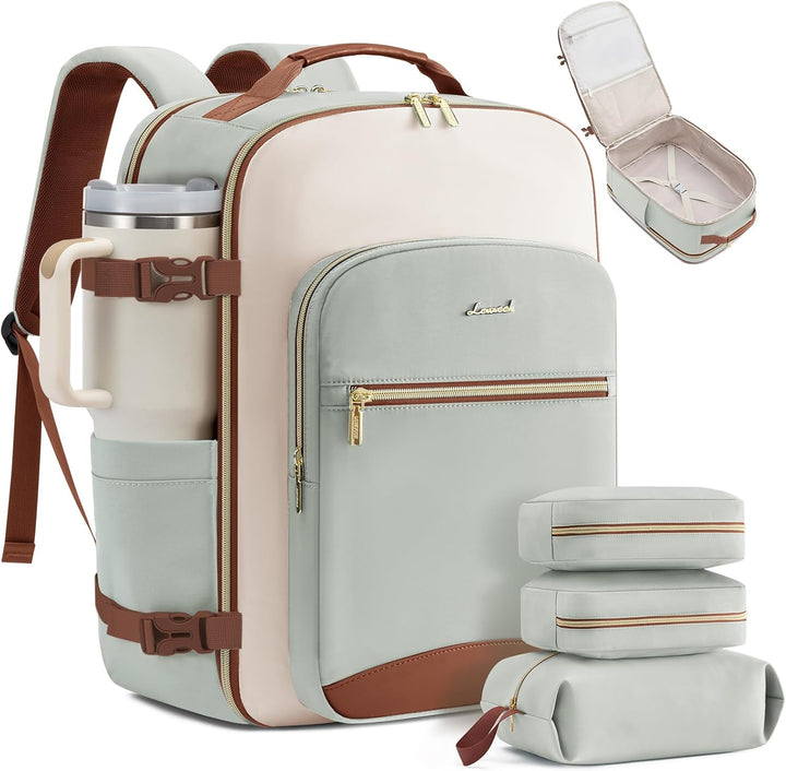 LOVEVOOK Mochila de viaje de mano, Menta Verde-crema-moca Marrón, M...