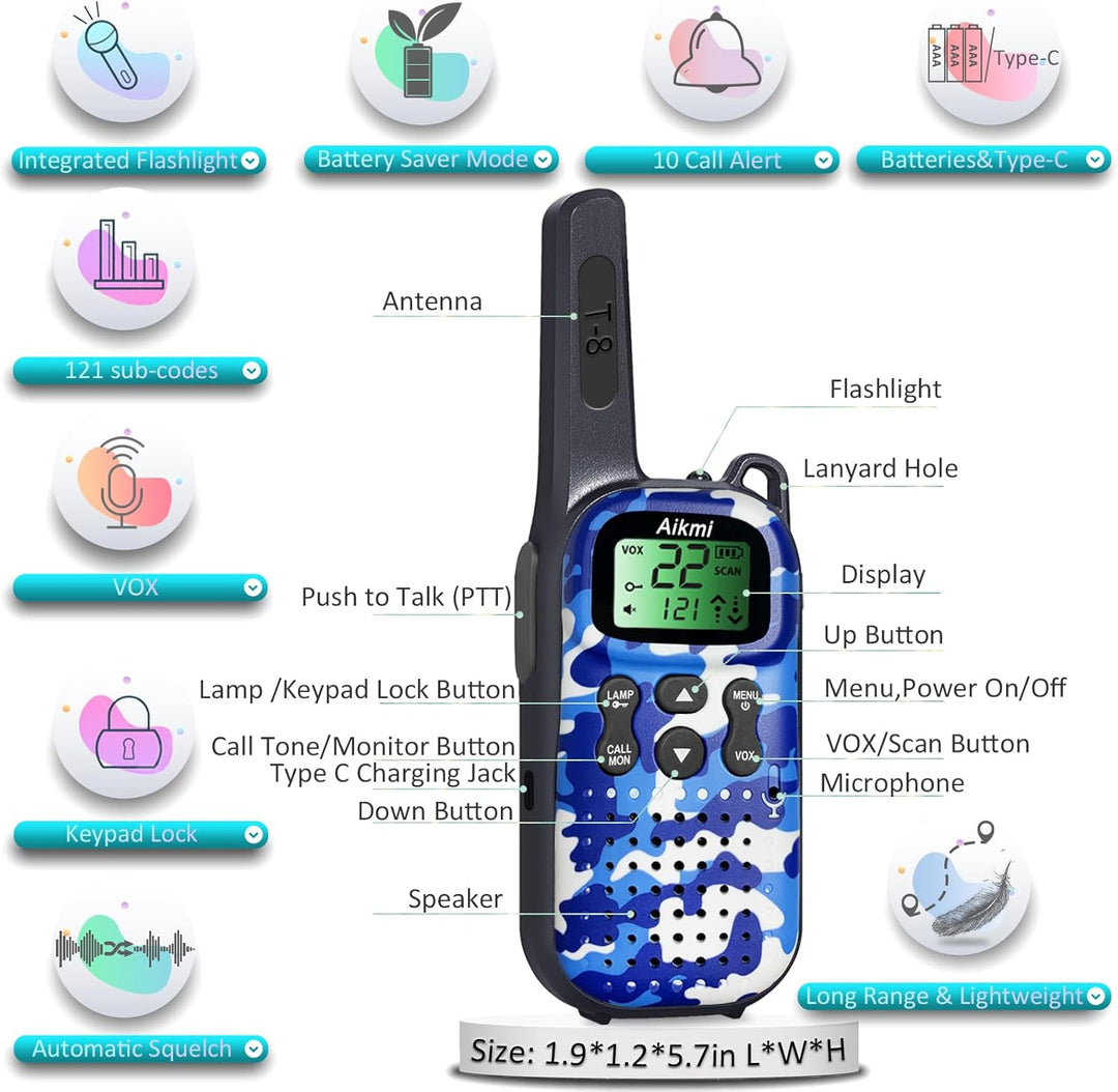 Walkie Talkies para niños, juguetes, regalos para niños, para niños...