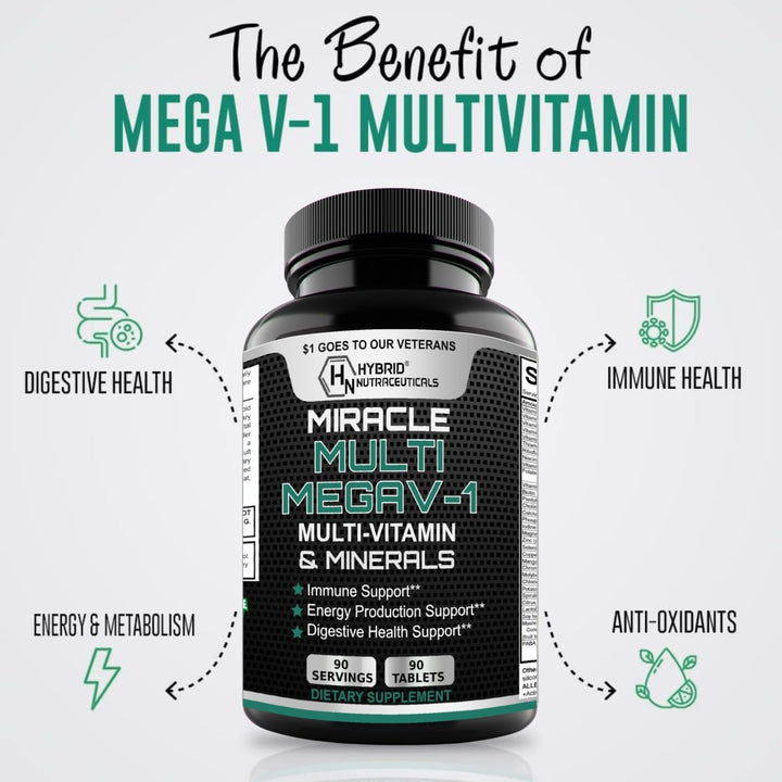 MEGAV-1 Multivitaminas, superalimentos y minerales, multivitamínico...