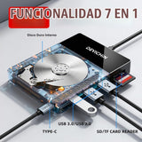 Devichin Disco duro externo de 1 TB, USB C y USB 3.0 multipuerto Hu...
