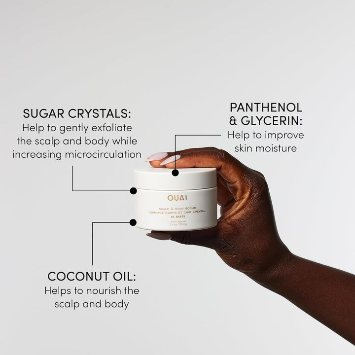OUAI Exfoliante para el cuero cabelludo y el cuerpo, tamaño de viaj...