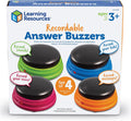Learning Resources - Zumbadores de respuesta grabables, juego de 4