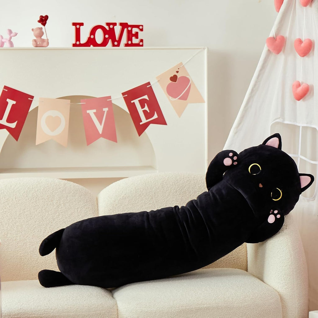 MaoGoLan - Almohada corporal de felpa de 44 pulgadas, almohada de gato de