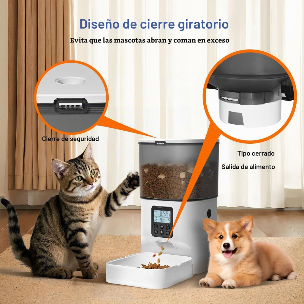 Alimentador automático para gatos, dispensador de alimentos