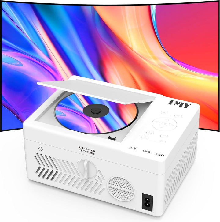 TMY Proyector Bluetooth con reproductor de DVD integrado, mini proy...