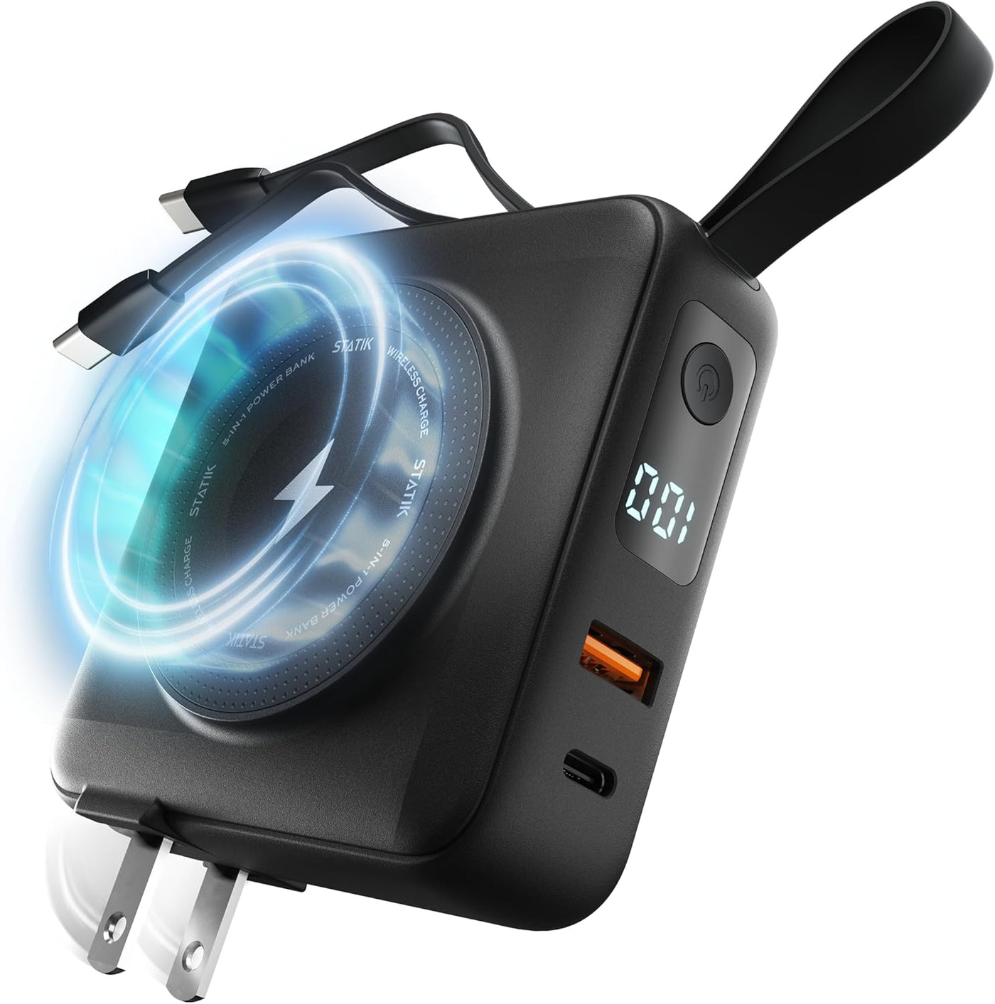 Statik SmartCharge (Gen 2) - Cargador de viaje 5 en 1, enchufe de p...