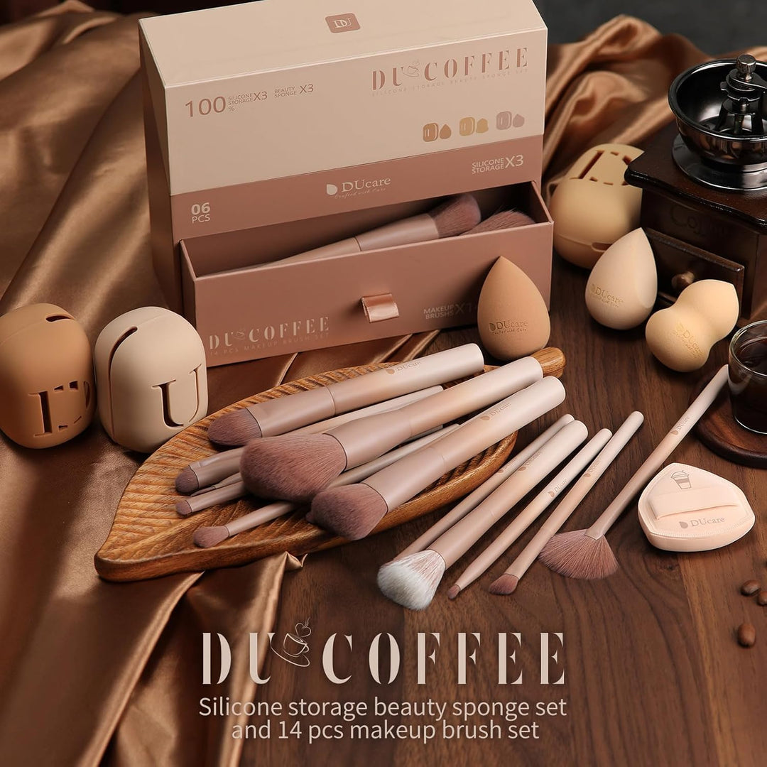 DUcare Juego de regalo de maquillaje de 21 piezas, con 14 brochas d...