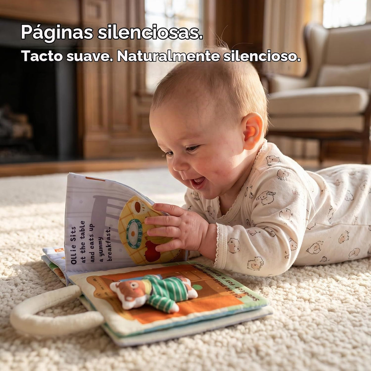 Libro de actividades para bebés de 6 a 12 meses, suave y