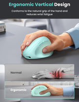 TECKNET Ratón Ergonómico, Ratón Inalámbrico Vertical Bluetooth, Bat...