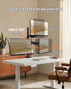 ErGear Soporte Triple para Monitores de 13 a 32 Pulgadas, 19.8 lb por Brazo