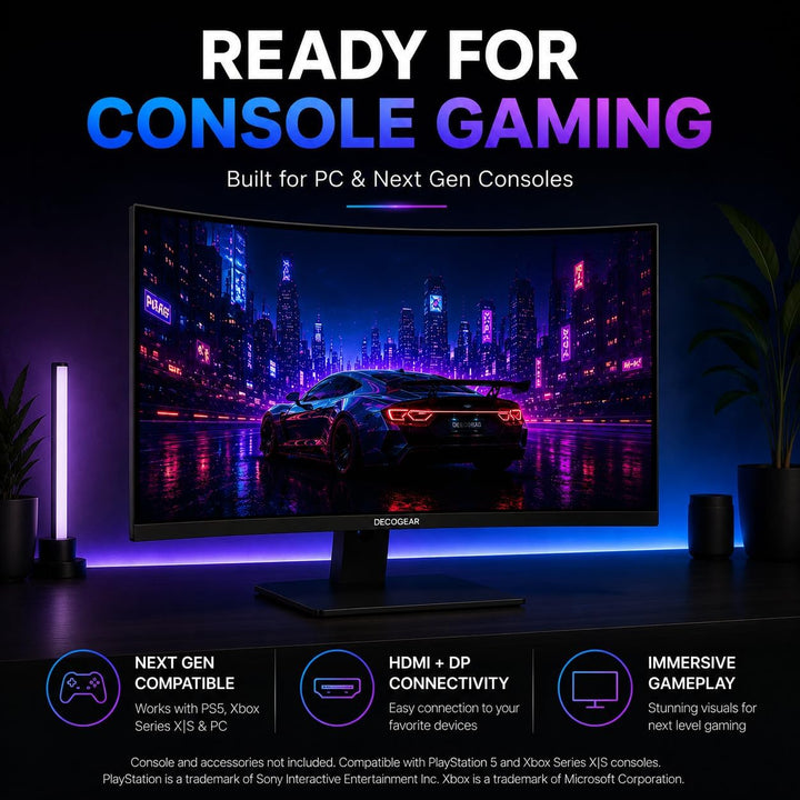 Deco Gear Monitor curvo para juegos de 27 pulgadas y 240 Hz, pantal...