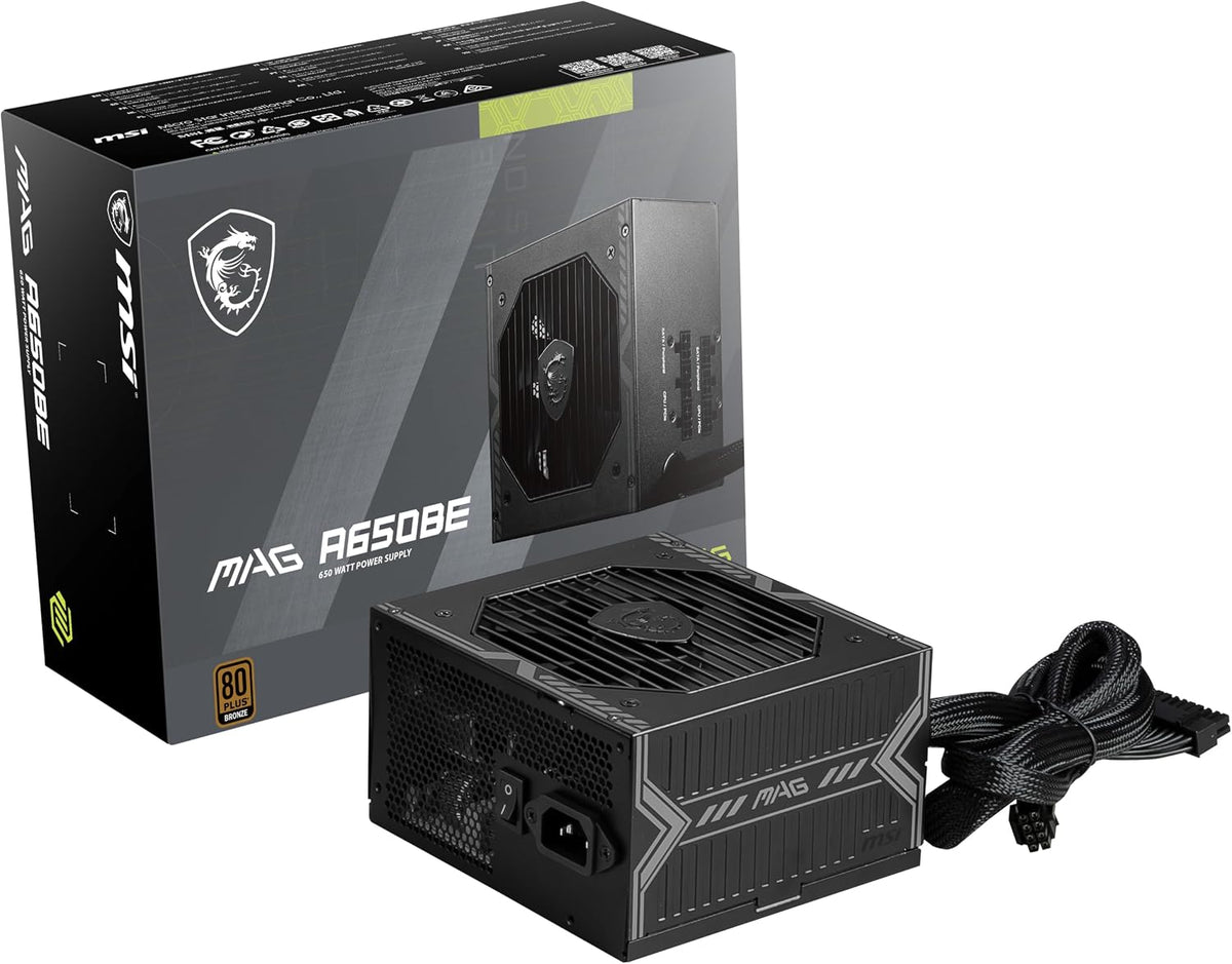 MSI MAG A650BE, fuente de alimentación semimodular compacta ATX de...