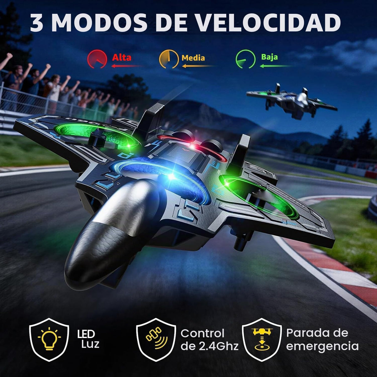 Avión de control remoto RC Plane para niños, adultos, dron de combate de