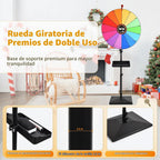 Rueda de premio de 24 pulgadas, altura ajustable para escritorio y suelo, rueda giratoria de premio, rueda giratoria de premio almacenable, adecuada para fiestas, carnavales y ferias (32-61