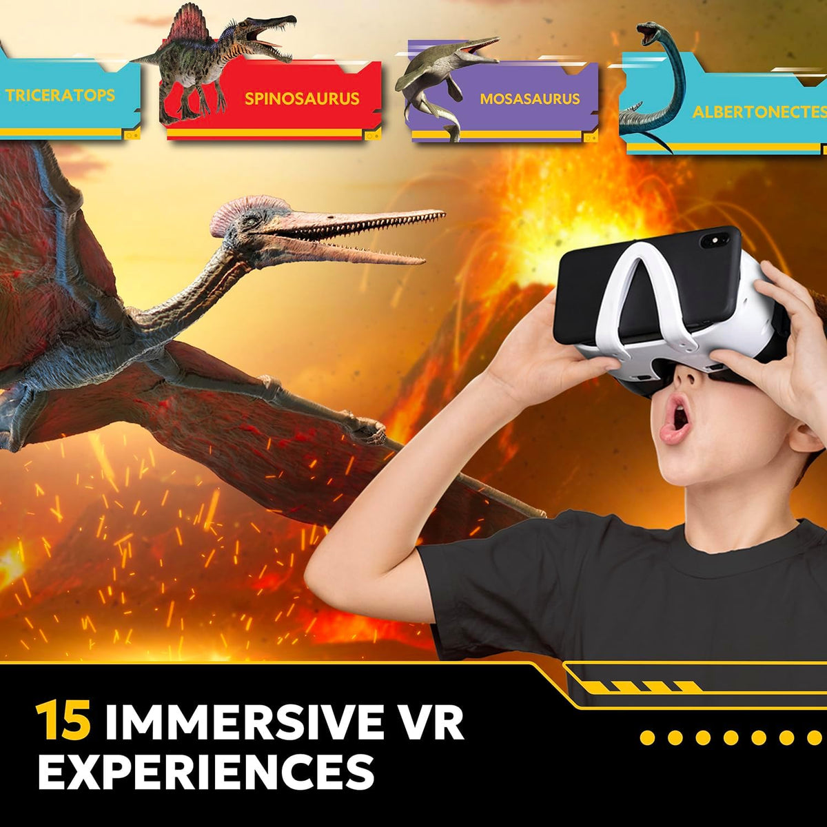 National Geographic Extinction-Dinosaur VR STEM Activity Kit para Kids 8-12