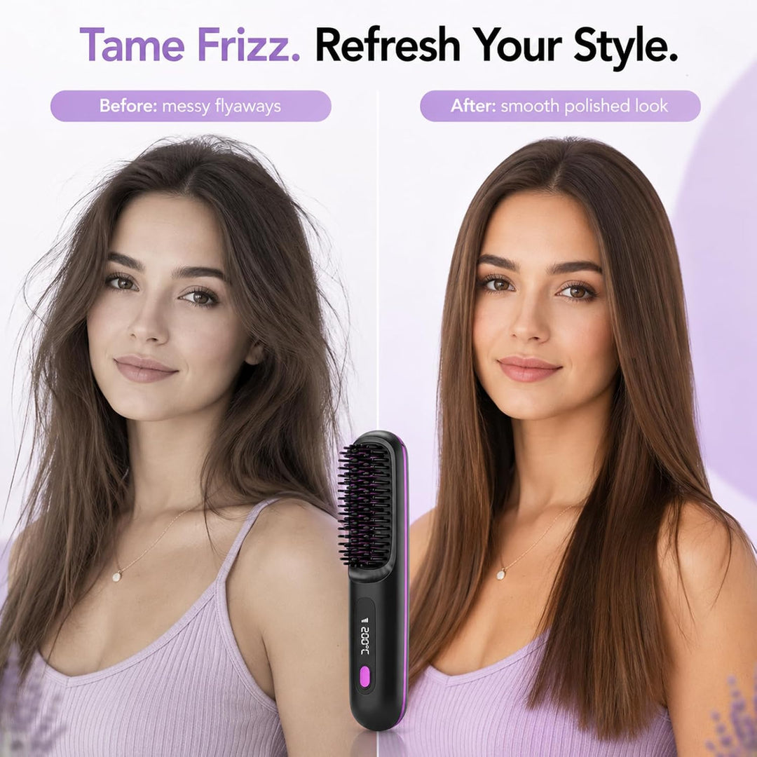 XUNIQ Go Brush Pro - Cepillo alisador de pelo inalámbrico, portátil...