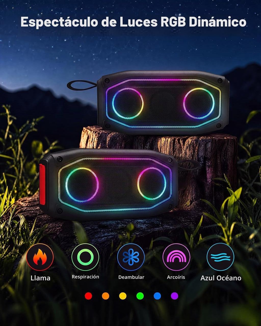 Qozybuds Altavoz de golf magnético, altavoz portátil Bluetooth 6.0 para carrito de golf de 30 W, IPX6 impermeable, tiempo de reproducción de 30 horas, estéreo TWS, luz RGB, altavoz al aire libre a