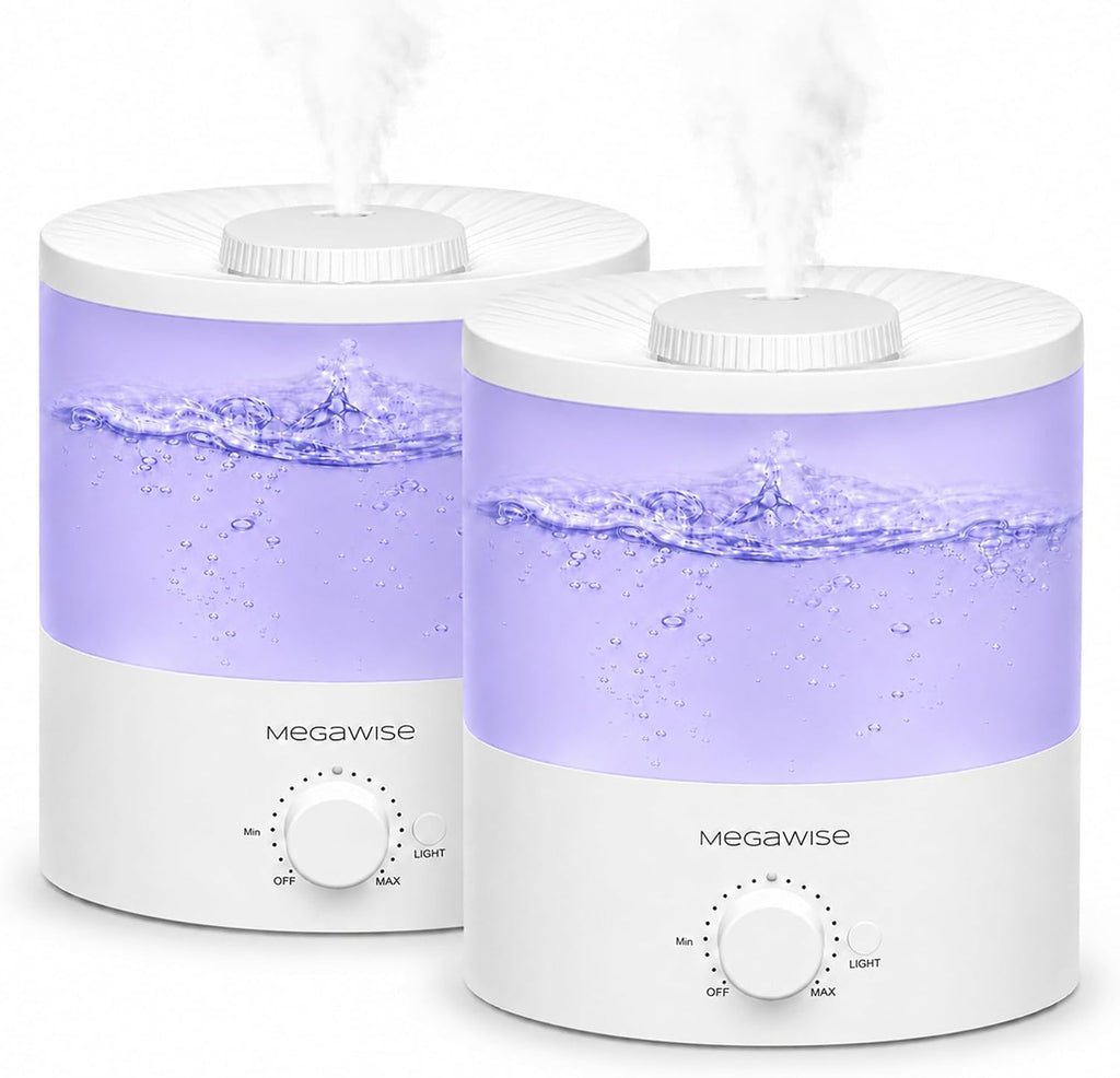 MEGAWISE Paquete de 2 humidificadores de niebla fría, tanque de 2 litros