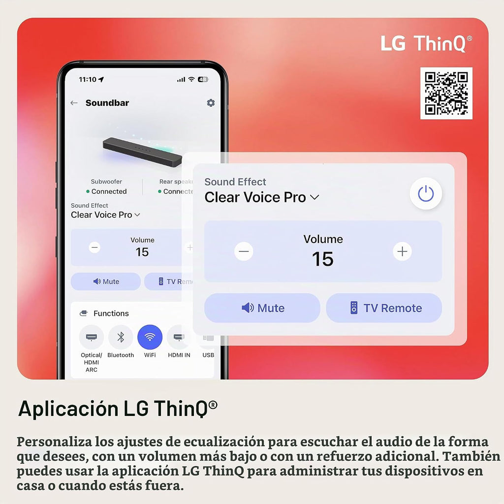 LG Barra de sonido S30A de 2.1 canales para TV con subwoofer inalámbrico y