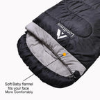 Londtren - Sacos de dormir grandes de 0 grados para adultos, saco de dormir para clima frío, para camping, invierno, por debajo de cero, 20 15, de franela, grande y alto, XXL