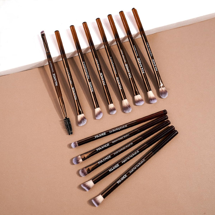 MAANGE 13 Brochas de Maquillaje con Bolsa, Juego de Brochas de Maqu...