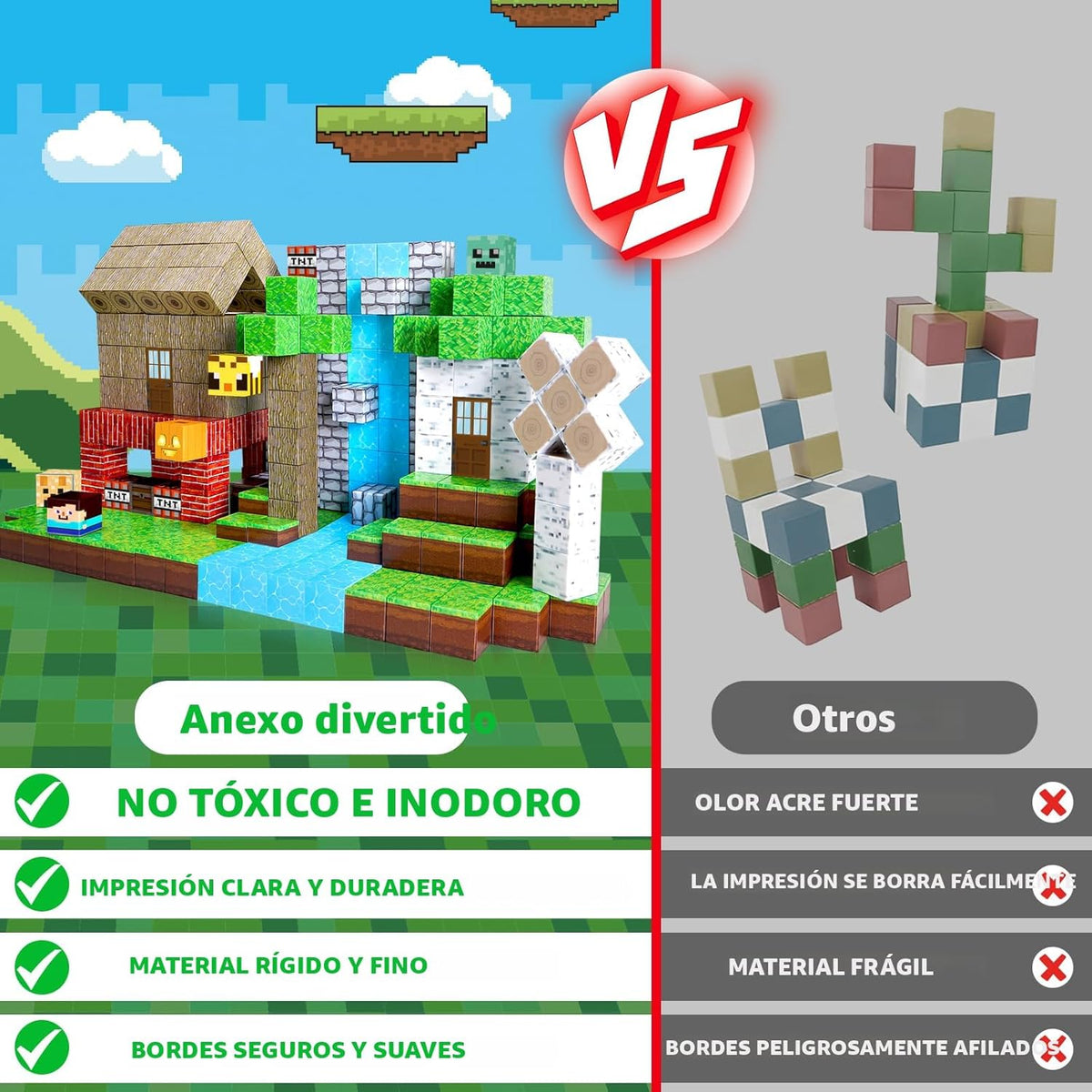 Annexfun Bloques magnéticos: 100 bloques de construcción magnéticos...
