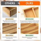 Lifewit Bamboo Utensil Organizer para Kitchen Drawer, Cooking Utensil Tray