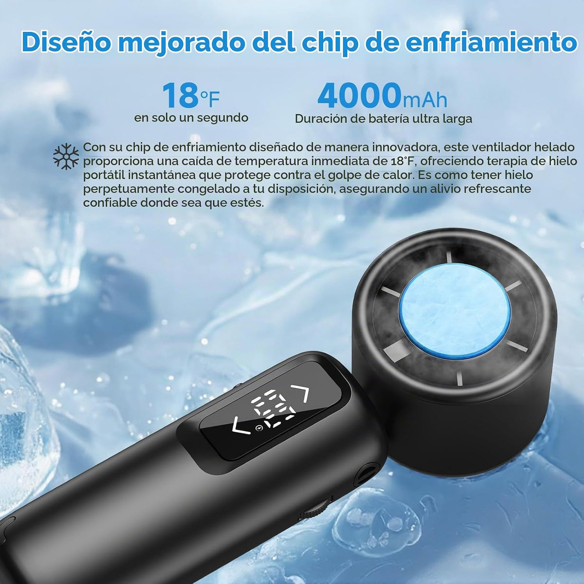 Guirngou Ventilador turbo portátil de mano, viento de 1 a 100 veloc...