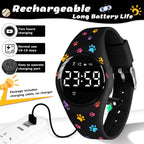 Relojes para niños y niñas, reloj deportivo digital con contador de pasos, podómetro, alarma de vibración, sin aplicación, impermeable, rastreador de fitness, reloj para niños, niñas, adolescentes